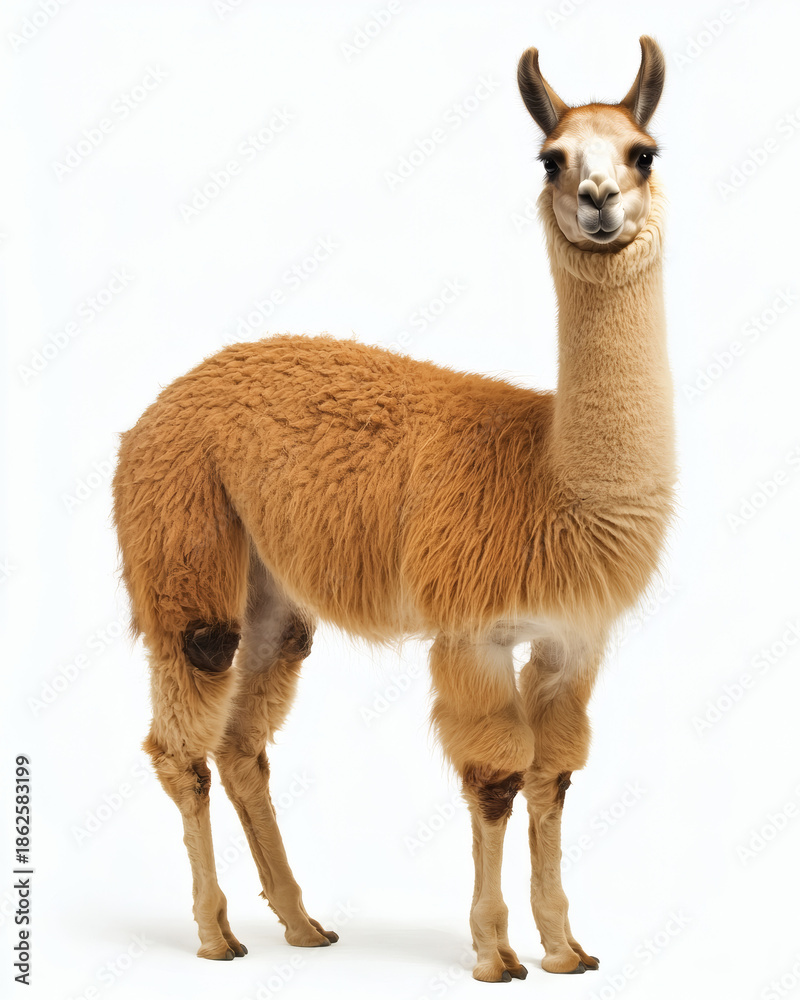 Obraz premium Brown Llama Standing Portrait