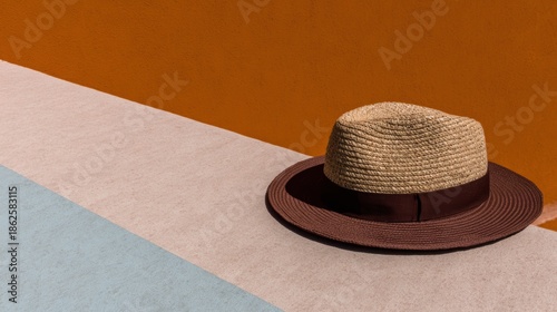 帽子が地面に置かれている