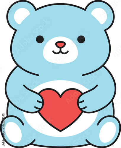 cute,cartoon,bear,illustration,blue,teddy,holding,heart,love,adorable,kawaii,animal,character,romantic,valentine,kids,vector,design,clipart,icon