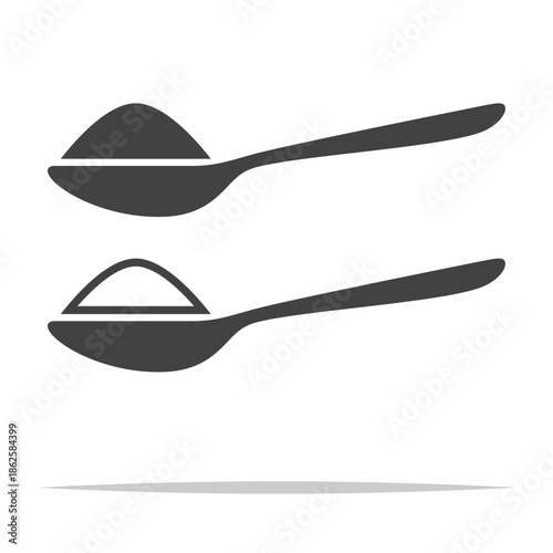 Spoon with sugar icon vector isolated illustration