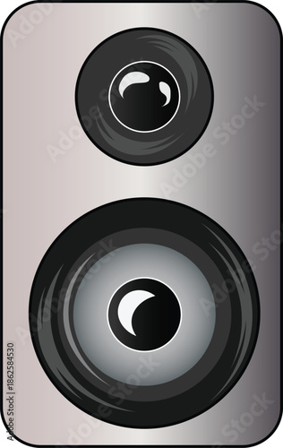 Vector illustration of a stereo audio speaker front view. 