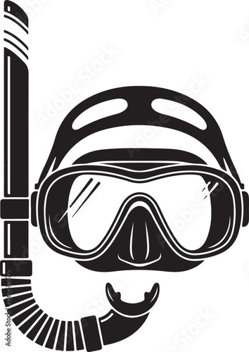 Snorkeling mask and tube on face