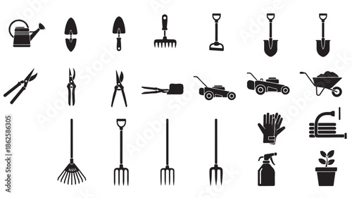 Gardening Tools Icons Set