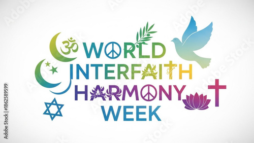 World Interfaith Harmony Week Symbols Representing Peace and Unity