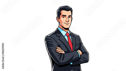 confident businessman in suit.