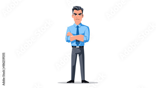 confident businessman standing with folded arms.