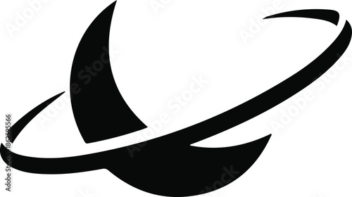 Abstract Design: A simple yet elegant black graphic, perfect for conveying a sense of movement, innovation and modernity. This design symbolizes forward-thinking concepts.