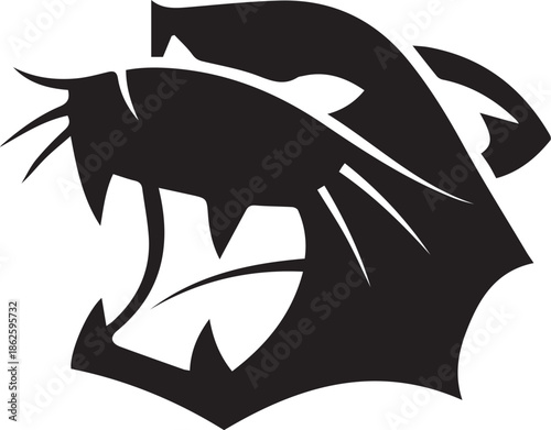 Panther Silhouette: A strong black panther silhouette, captures the power and elegance of this wild animal. it's ideal for projects that require a touch of untamed energy and refined style.