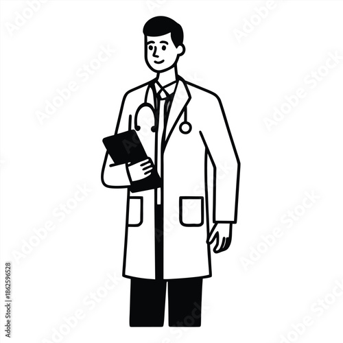Doctor silhouette collection. Medical officer silhouette vector illustration isolated on a white background.