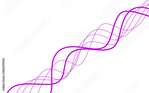 Purple line art wave wavy curve line art