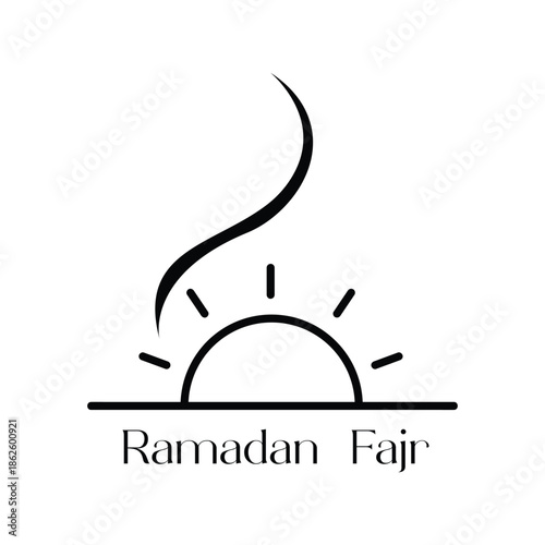 Ramadan fajr sunrise illustration for holy month of fasting and reflection
