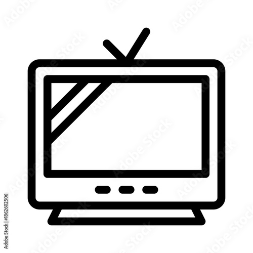 retro television set line icon