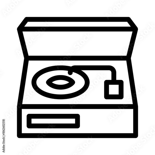 retro record player line icon