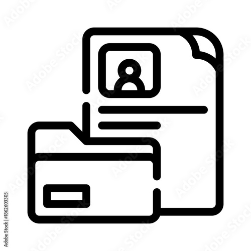 resume folder line icon