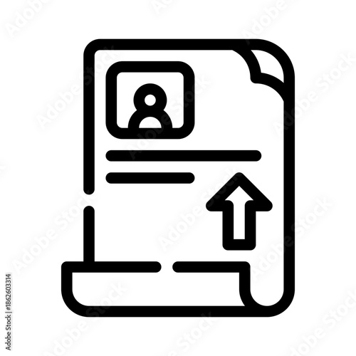 upload resume line icon