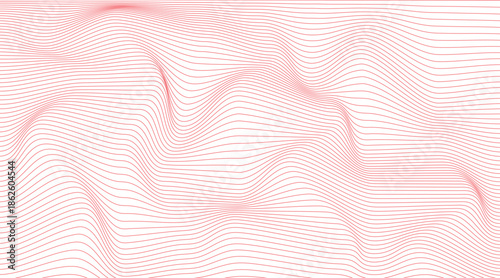 Red smooth Flowing Lines Abstract Art