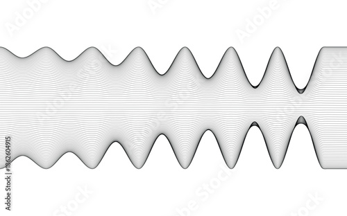 Tableau sur toile Black lowing Line Wave Abstract Design background