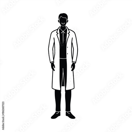 Doctor silhouette collection. Medical officer silhouette vector illustration isolated on a white background.