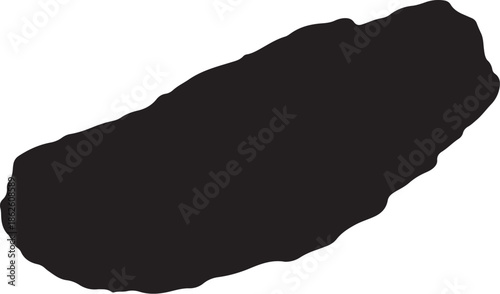 A large black smudge on a white background