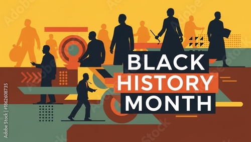 Black History Month Silhouette People Illustration