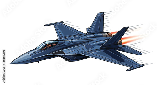 Side View of a High Speed Military Fighter Jet Flying in the Sky