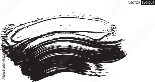A black brush stroke on a white background vector
