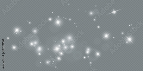 Glow light effect. Vector illustration. Christmas flash. dust.