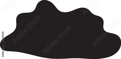 A black abstract shape on a white background