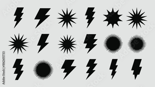 Dynamic Illustrations of Lightning Bolts and Explosive Effects in Various Styles