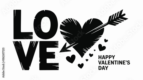 Valentine's Day celebration with heart and arrow illustration
