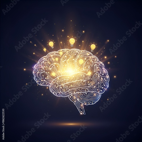 human brain in black and white