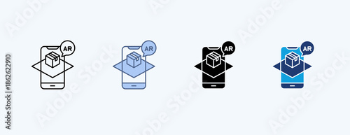Mobile Ar Multiple Icon Illustration Vector