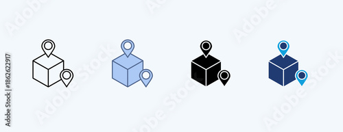 Spatial Mapping Multiple Icon Illustration Vector