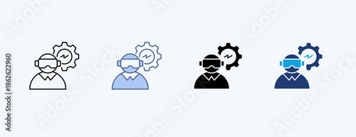 Reality Enhancement Multiple Icon Illustration Vector