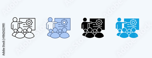 Industrial Training Multiple Icon Illustration Vector