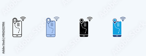 Smart Navigation Multiple Icon Illustration Vector
