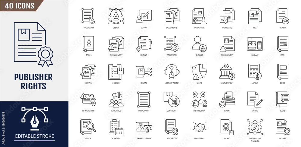 Foto Publisher right icon set