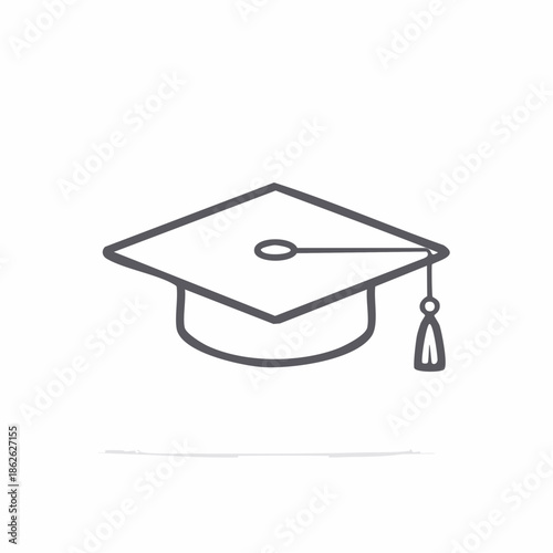Graduation cap with tassel, symbolizing academic achievement and educational success, rendered in a clean, minimalist style