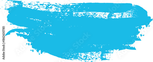 Blue Paint Brush Stroke Texture — Grunge Abstract Ink Splash Vector Background