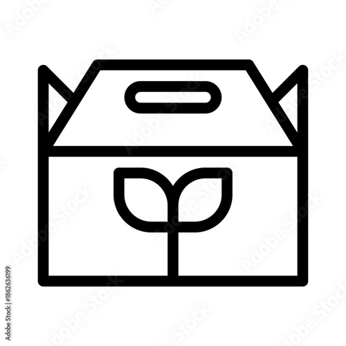 eco friendly packaging line icon