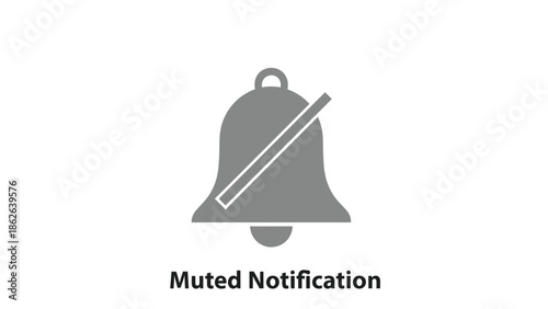 Simple grey icon graphic representing a muted notification bell symbol indicating silence or do not disturb status
