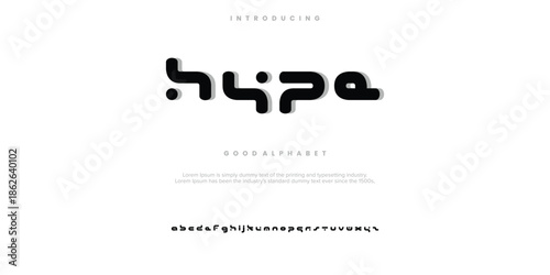Hype modern abstract alphabet font. Color of typography, Creative font vector illustration.