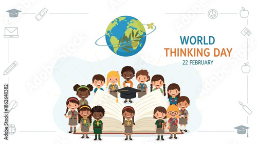 Critical Thinking and Knowledge Sharing Education Vector Illustration