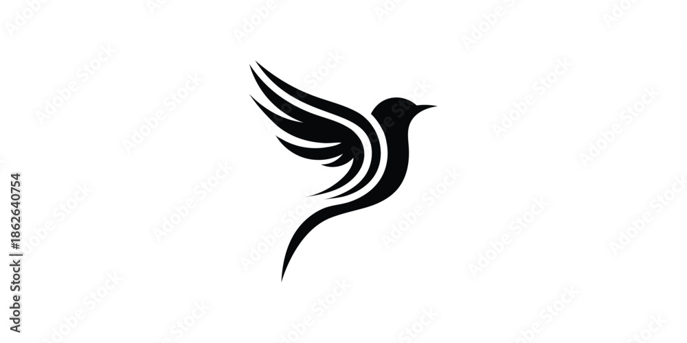 Fototapeta premium Abstract Clean Bird Icon Minimalist Vector Illustration