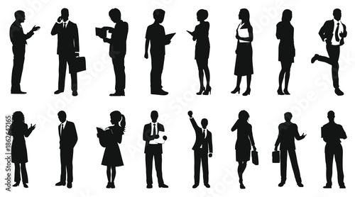 people Silhouettes for digital model of architecture and urbanism. Vector illustration.