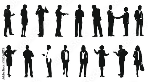 people Silhouettes for digital model of architecture and urbanism. Vector illustration.