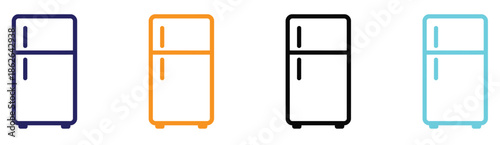 Smart fridge icon, a smart fridge typically depicted as a refrigerator with Wi-Fi, app, or touchscreen symbols, representing internet-connected features and smart home appliances.