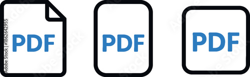 Three PDF Icons Set