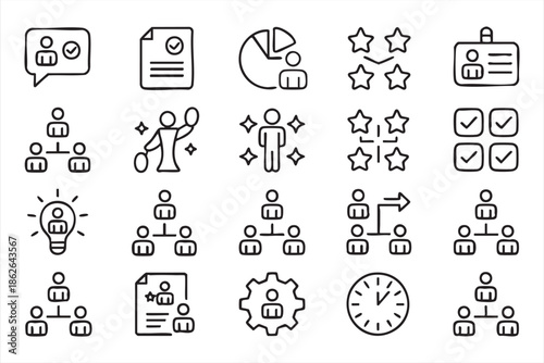 HR and Workforce Icons for App Interfaces, Analytics Systems, UI Kits