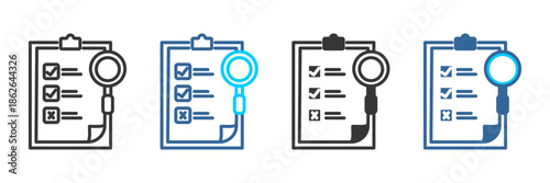 analysis icon set multiple style collection	